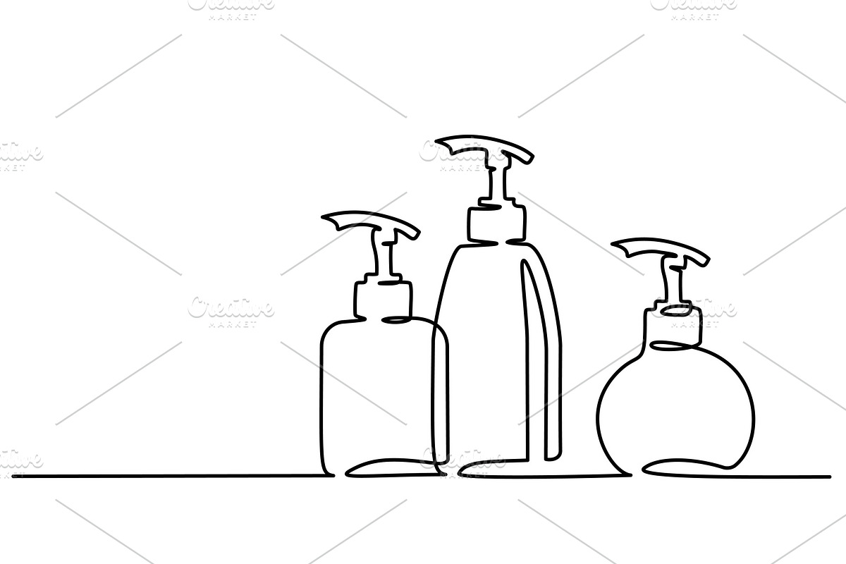 Cosmetic shampoo bottles Continuous in Illustrations - product preview 8
