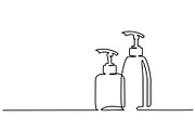 Cosmetic shampoo bottles