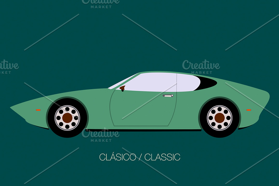 european classic car in Illustrations - product preview 8