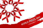 World aids day design of red ribbon