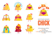 Chicken Emoticons Set