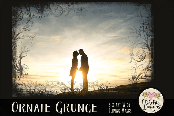 Ornate Grunge Clipping Masks in Photoshop Shapes - product preview 3