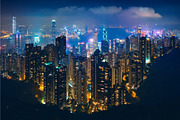 Hong Kong skyscrapers skyline