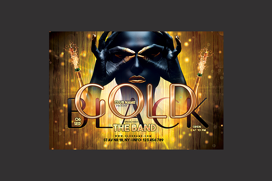 Gold Black Party Flyer  in Flyer Templates - product preview 8