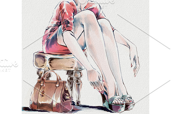 Woman taking her shoes off in Graphics - product preview 1