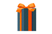 Illustration of colorful gift box.