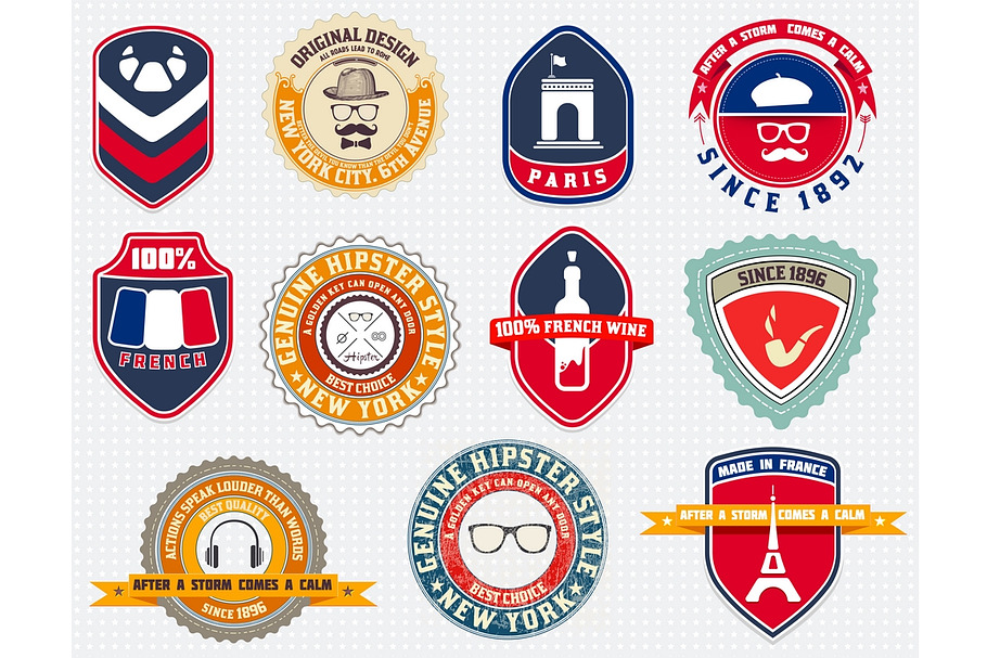 Badges set in Illustrations - product preview 8