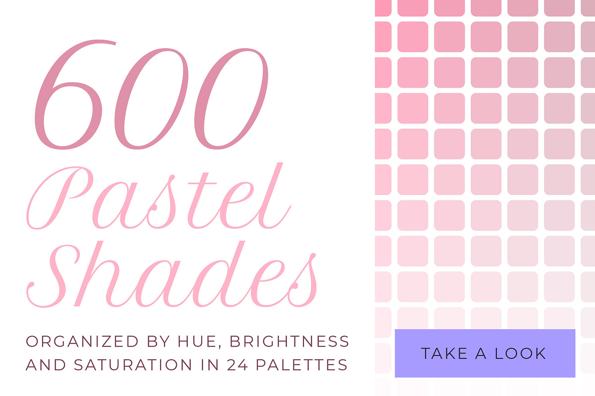 600 pastel shades color swatches in Photoshop Color Palettes - product preview 8