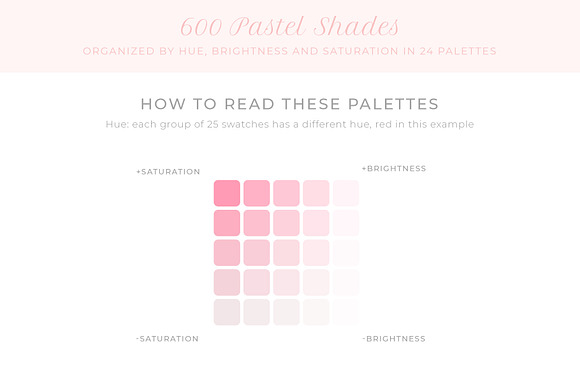 600 pastel shades color swatches in Photoshop Color Palettes - product preview 2