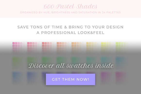 600 pastel shades color swatches in Photoshop Color Palettes - product preview 7