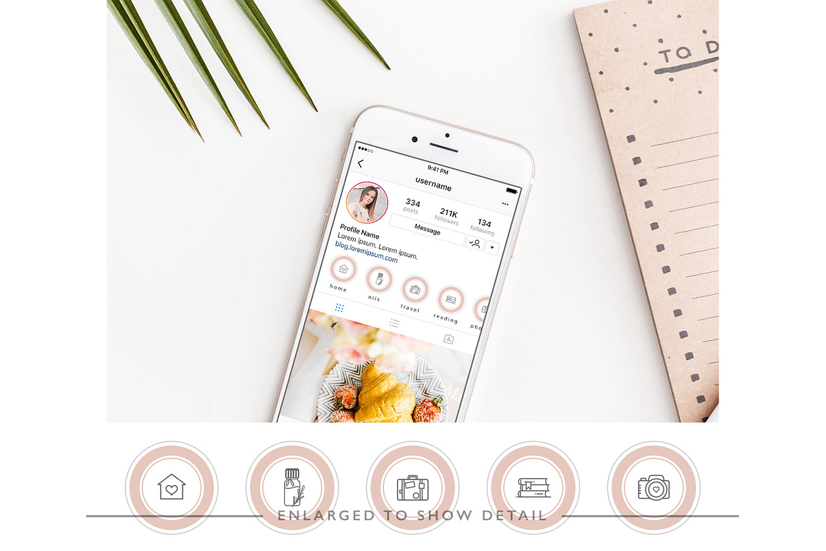 132 Blush Instagram Highlight Covers in Instagram Templates - product preview 8