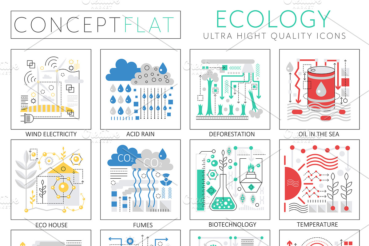 Ecology concept icons for web in Illustrations - product preview 8