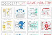 Game industry concept icons