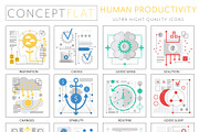 Human productivity concept icons