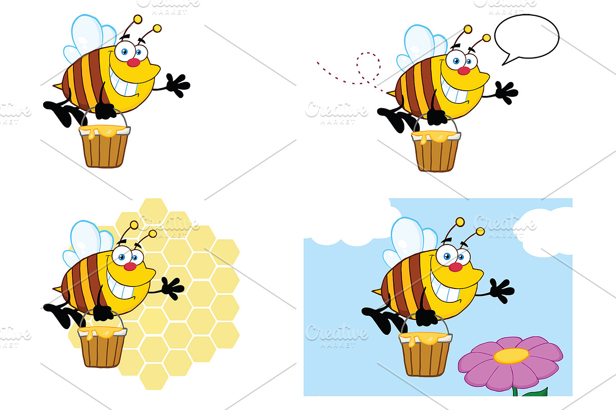 Bee Cartoon Character - 7 in Illustrations - product preview 8