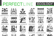 Ecology tech black concept icons
