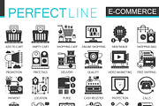 E-commerce black concept icons