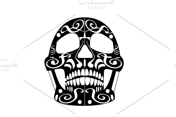 Day of the dead skull icon, ornament