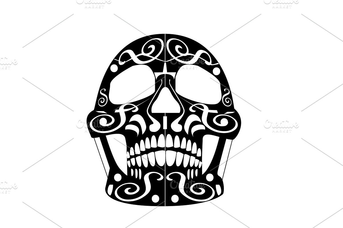 Day of the dead skull icon, ornament in Graphics - product preview 8