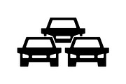 Traffic jam icon, symbol and sign