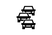 Car traffic jam symbol and sign 
