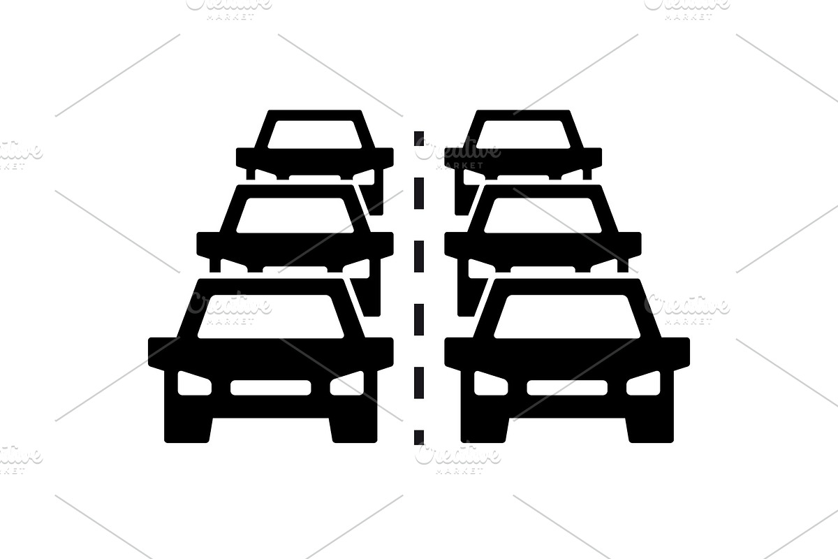 Car traffic jam icon or symbol in Objects - product preview 8