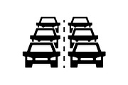 Car traffic jam icon or symbol