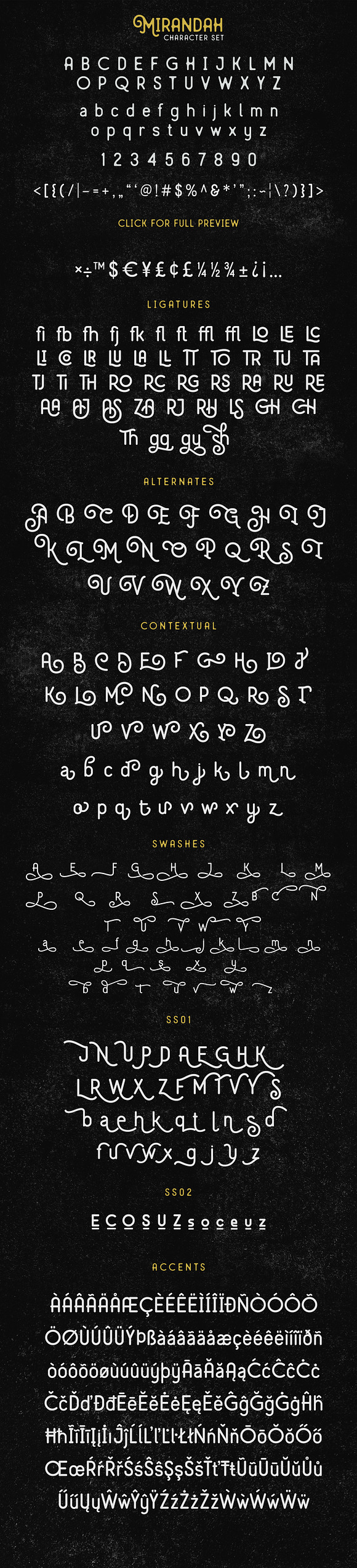 Mirandah | Monoline Font Family in Stamp Fonts - product preview 9