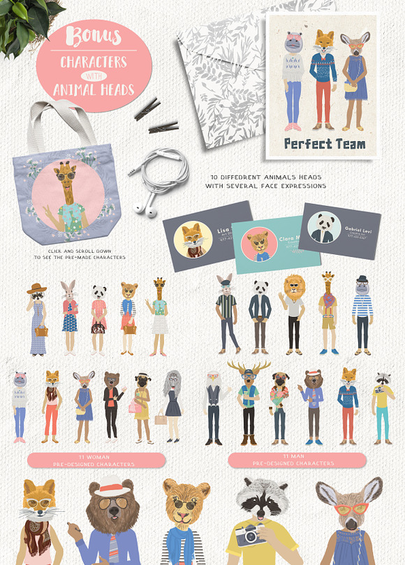 Custom Characters Creation Kit in Illustrations - product preview 5