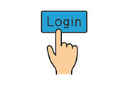 Login button click color icon
