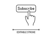 Subscribe button click linear icon