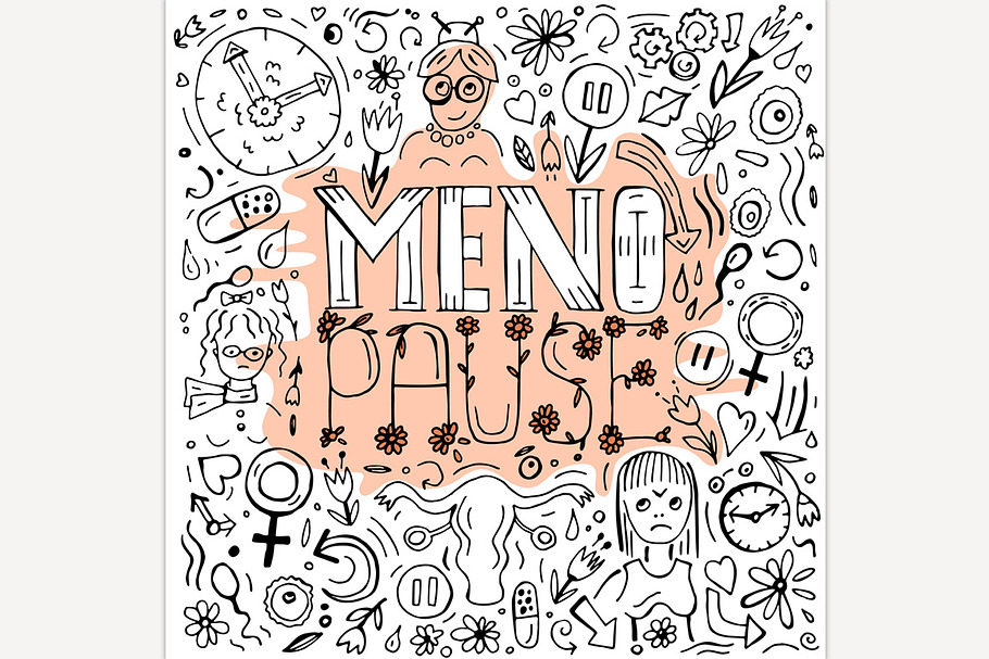 Menopause doodles image in Illustrations - product preview 8