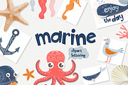 Marine - clipart & lettering