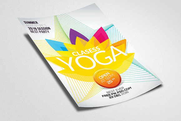 Yoga Classes PSD Flyer Templates in Flyer Templates - product preview 1