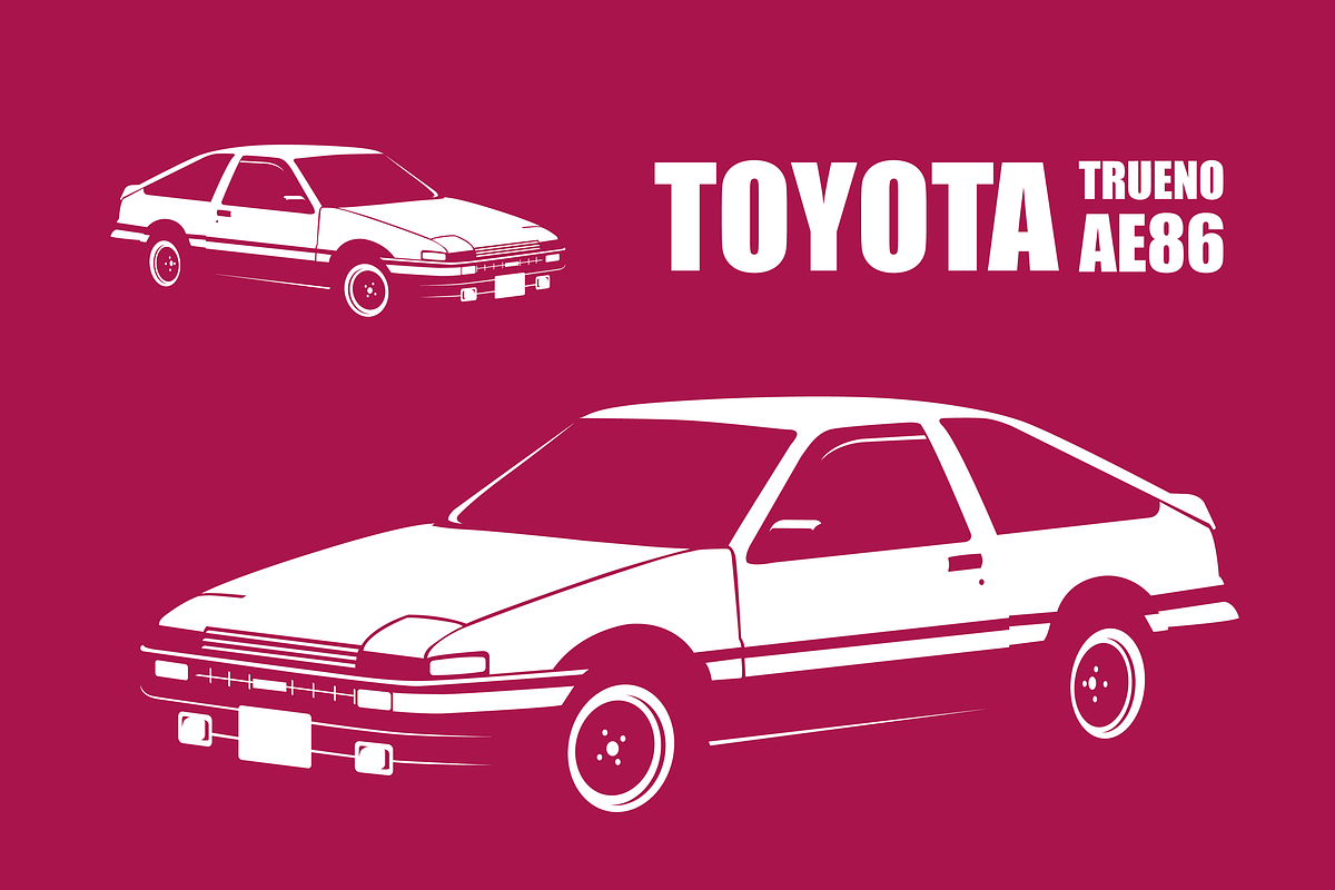 Toyota Trueno AE86 in Illustrations - product preview 8