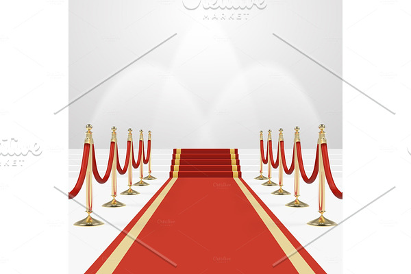 Red carpet on stairs