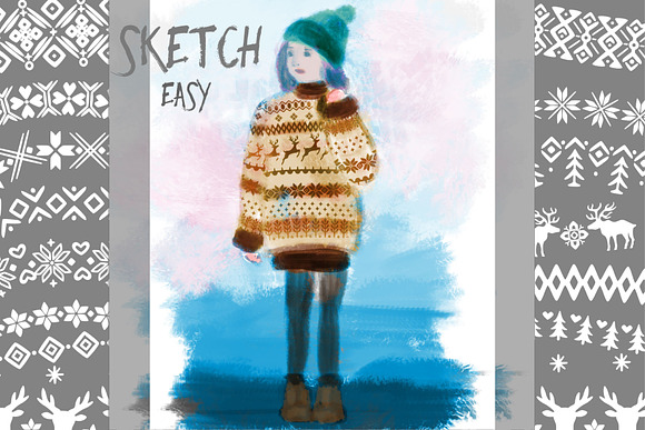 Folk Sweater Brushes for Photoshop in Add-Ons - product preview 2
