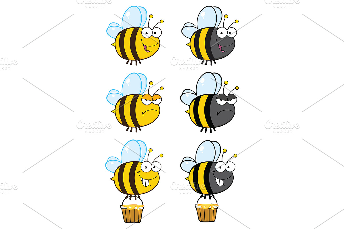 Bee Cartoon Character Collection - 4 in Illustrations - product preview 8