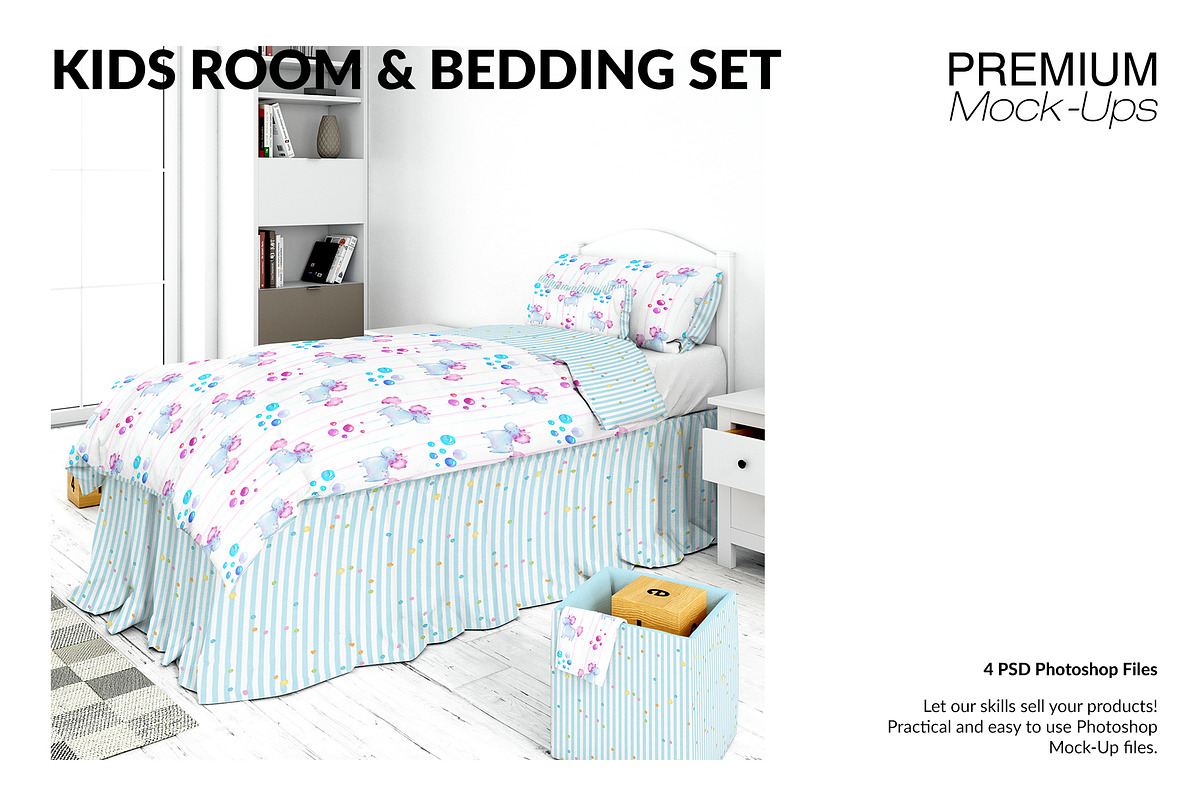 Kids Room & Bedding Set in Product Mockups - product preview 8