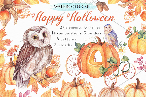 -70%OFF - Watercolor Autumn Bundle in Illustrations - product preview 3