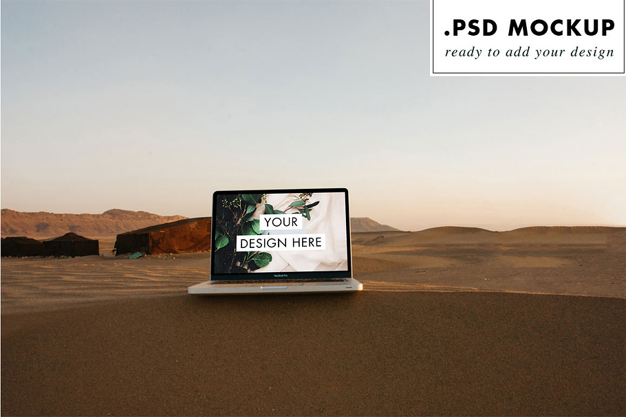 Computer Mockup Sand Dunes Sahara in Mobile & Web Mockups - product preview 8