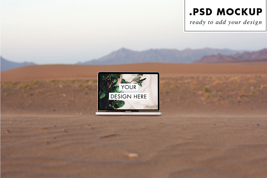 Sand Dunes MacBook Pro Web Mockup