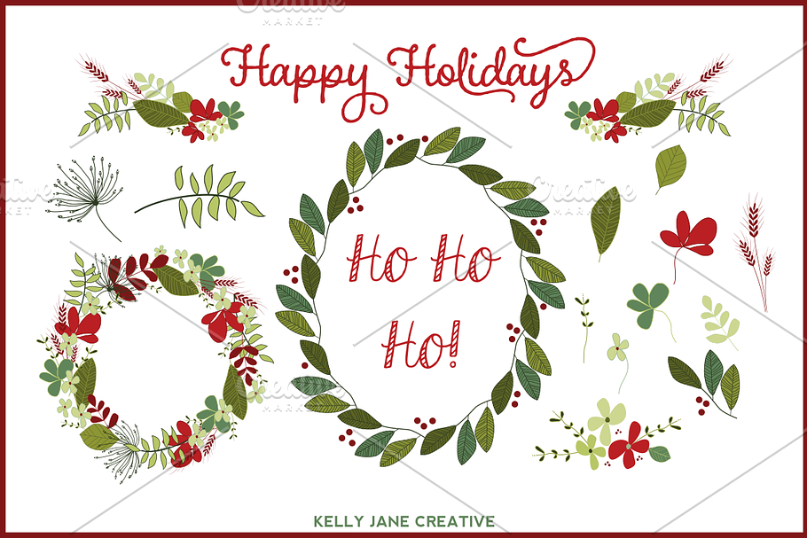 Christmas Wreaths Vector in Illustrations - product preview 8