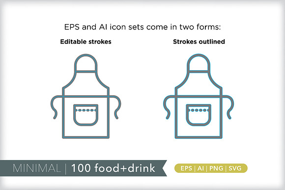 Minimal 100 food + drink icons in Food Icons - product preview 7