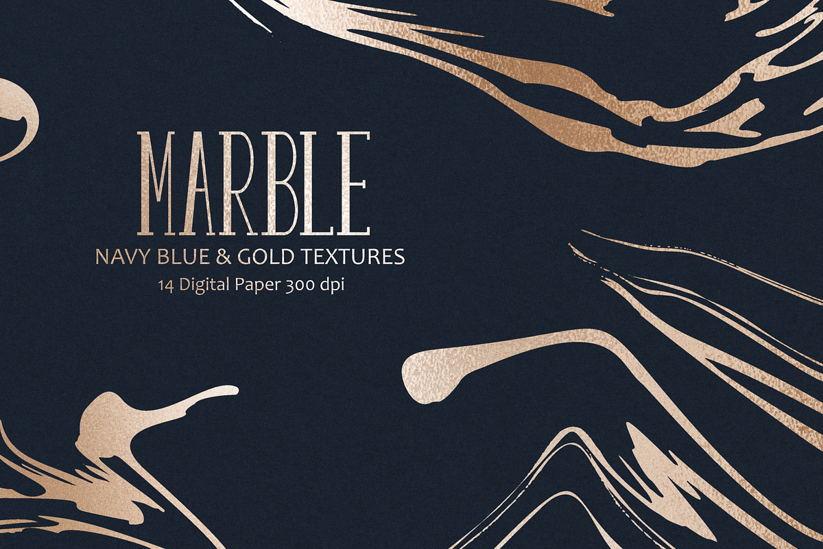 Gold Navy Blue Marble Textures in Textures - product preview 8