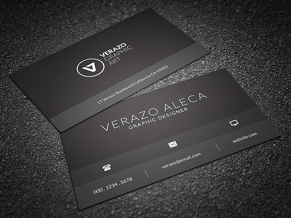 Black Minimal Business Card in Business Card Templates - product preview 1