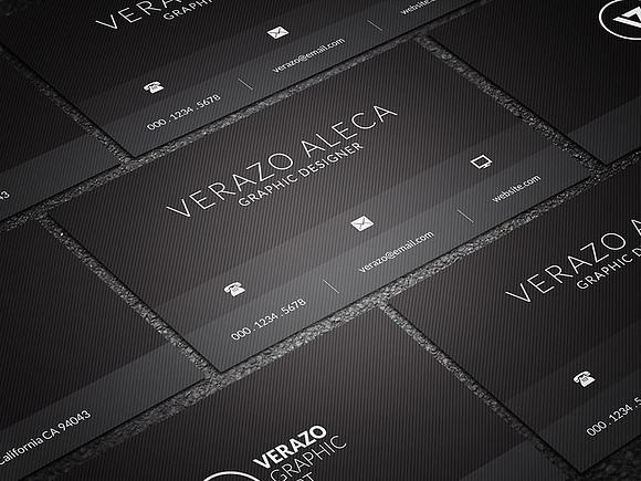 Black Minimal Business Card in Business Card Templates - product preview 2