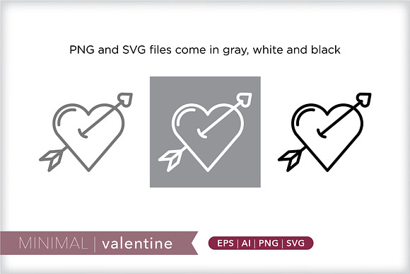 Minimal valentine icons in Holiday Icons - product preview 1