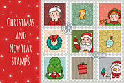 Christmas and New year stamps