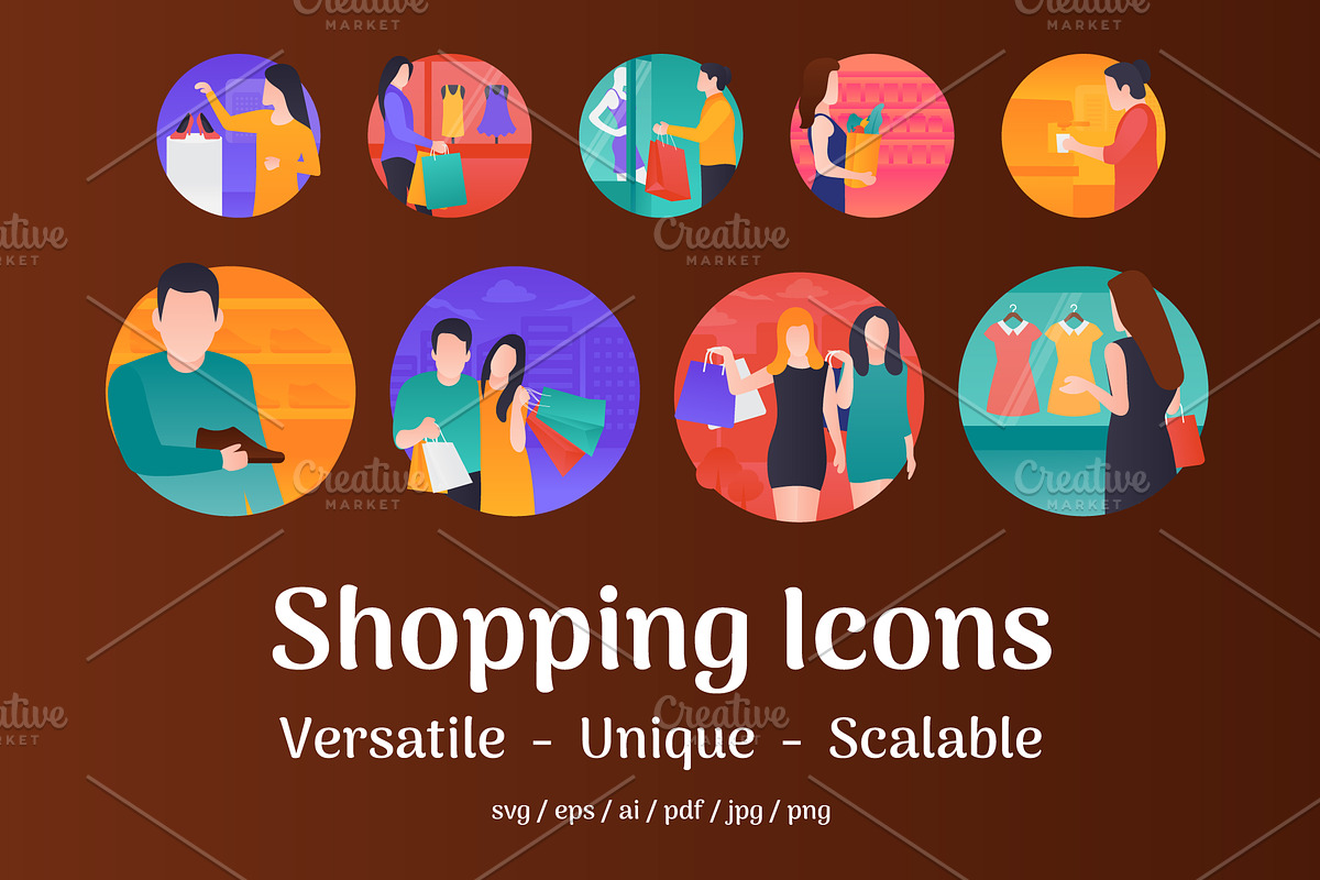 60 Shopping Flat Vector Icons in Icons - product preview 8